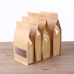 20 X 30 + 8CM Brown Paper Bags with Bottom and Side Gadget + Ziplock + Window 4 Layer Bag (500 Pcs)
